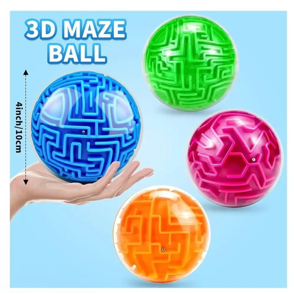4Pcs 3D Puzzle Maze Ball Brain Teaser for Kids, Teens, Adults NWT